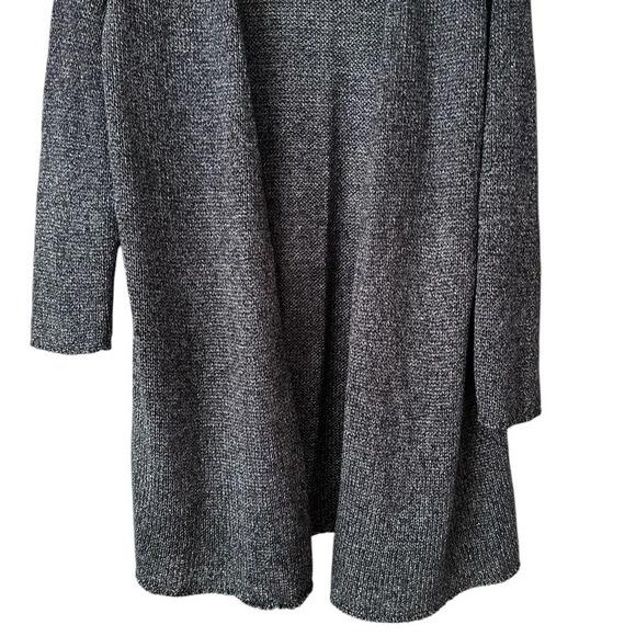 EILEEN FISHER Platinum Gray Linen Blend Shimmer Long Cardigan - Picture 14 of 16